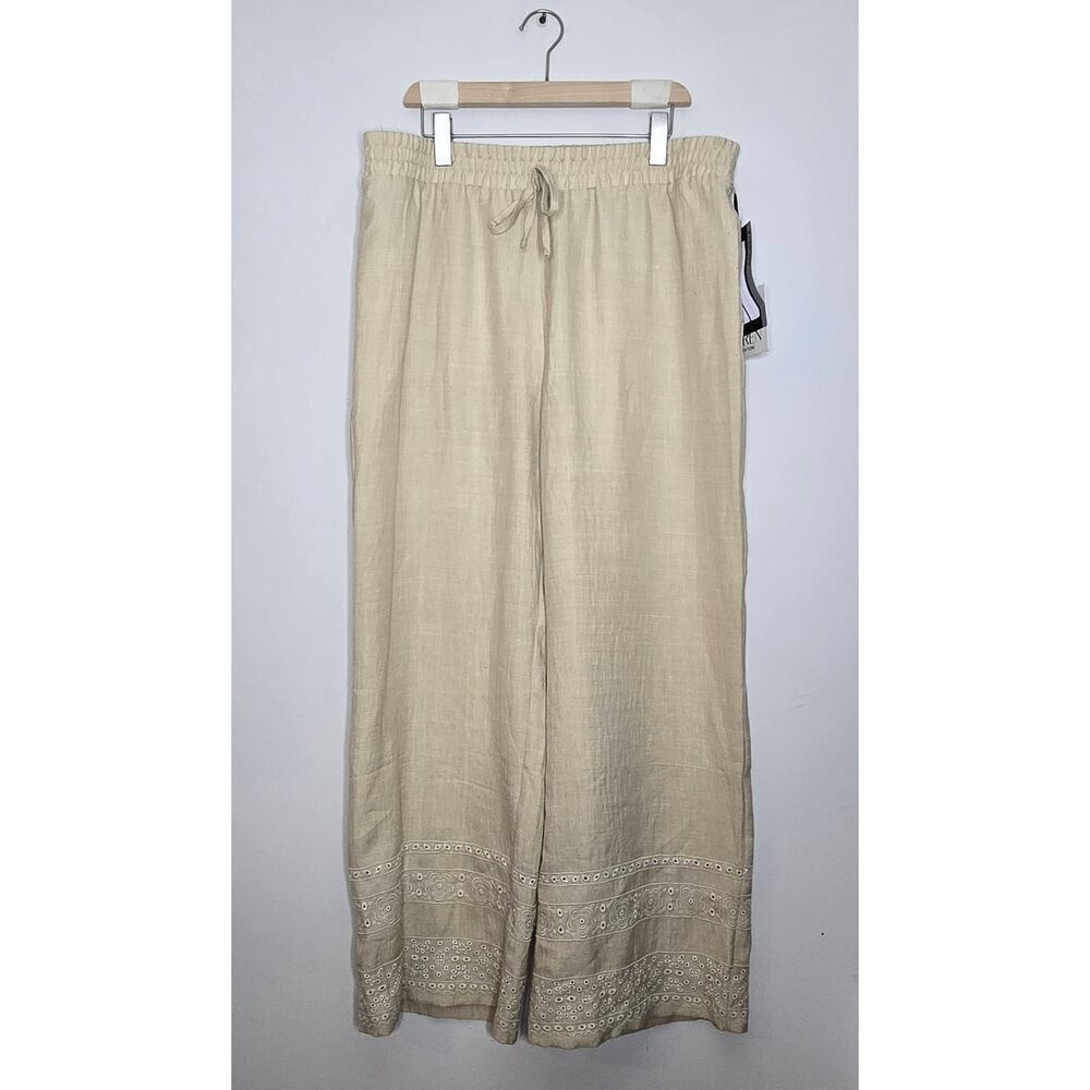 Wren New York Wide Leg Pants Size XL Eyelet Pull-On New